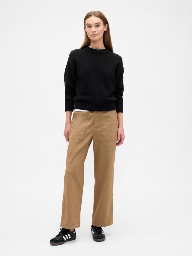 High Rise Print Easy Wide-Leg Khakis gap high rise print easy wide leg khakis