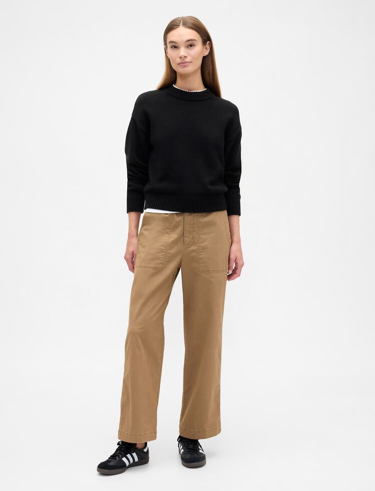 High Rise Print Easy Wide-Leg Khakis gap high rise print easy wide leg khakis
