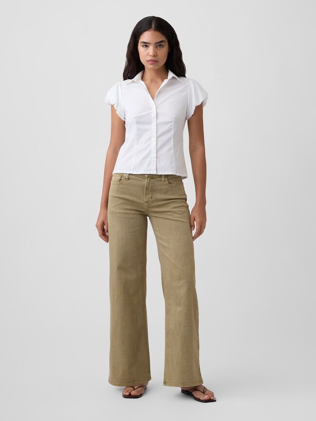 Mid Rise Wide-Leg Jeans gap mid rise wide leg jeans