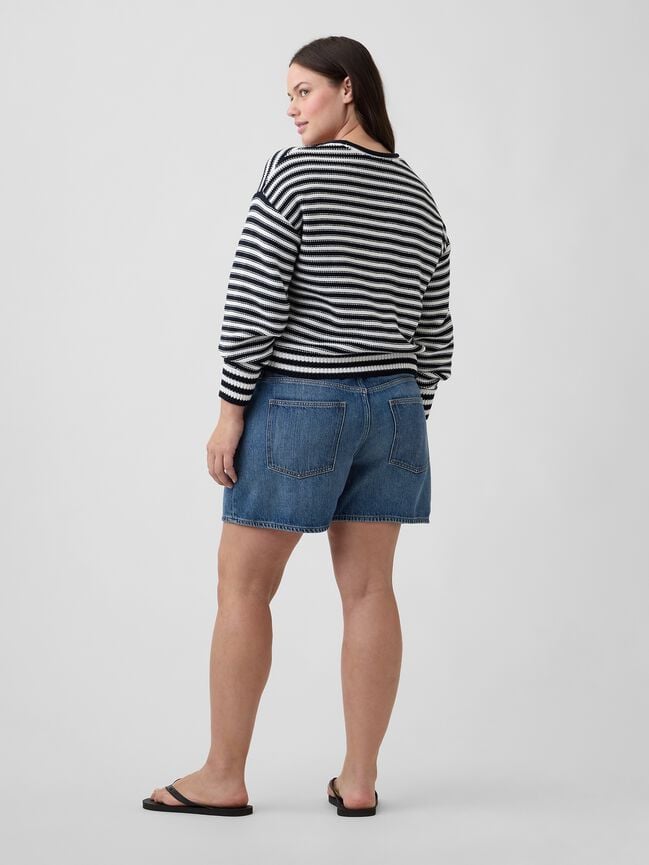 High Rise SuperSoft Drawstring Denim Shorts gap high rise supersoft drawstring denim shorts