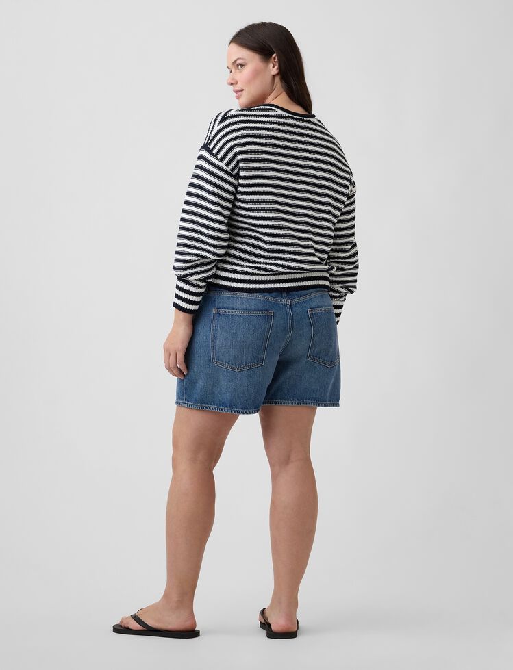 High Rise SuperSoft Drawstring Denim Shorts gap high rise supersoft drawstring denim shorts