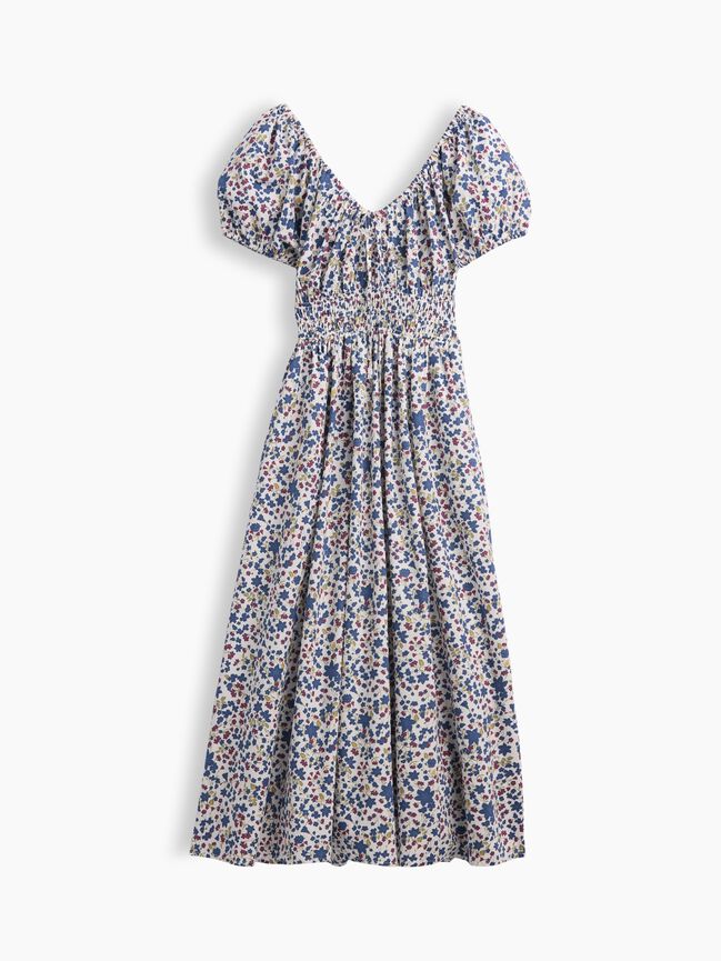 Puff Sleeve V-Neck Maxi Dress gap puff sleeve v neck maxi dress
