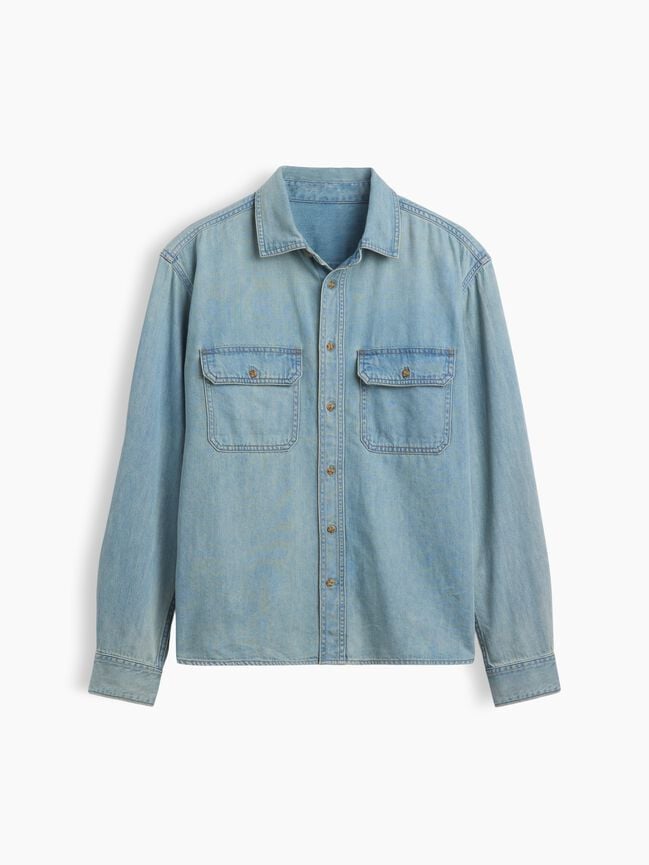 UltraSoft Denim Relaxed Utility Shirt gap ultrasoft denim relaxed utility shirt