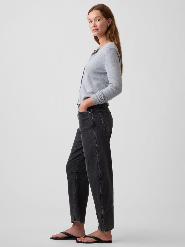 High Rise Barrel Jeans gap high rise barrel jeans