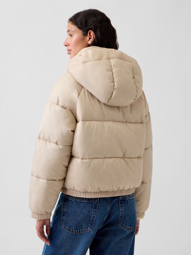 Oversized Hooded Crop Puffer Jacket gap oversized hooded crop puffer jacket