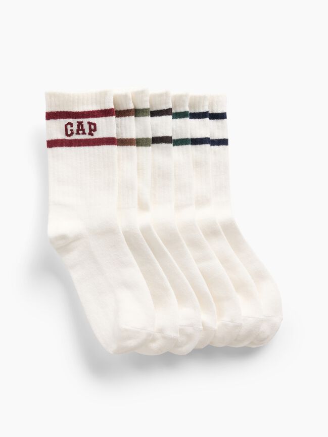 Kids Varsity Logo Crew Socks (7-Pack) gap kids varsity logo crew socks 7 pack
