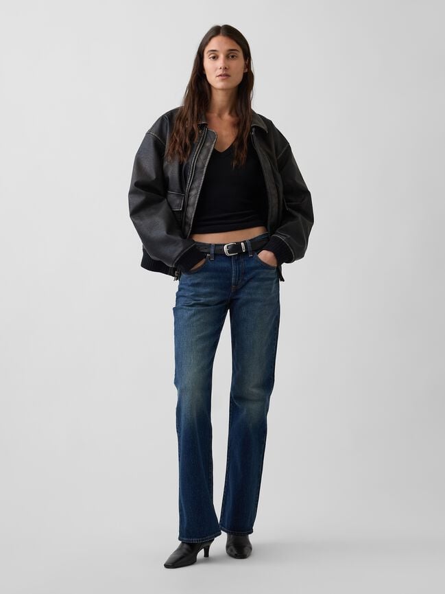 Mid Rise Relaxed Flare Jeans gap mid rise relaxed flare jeans