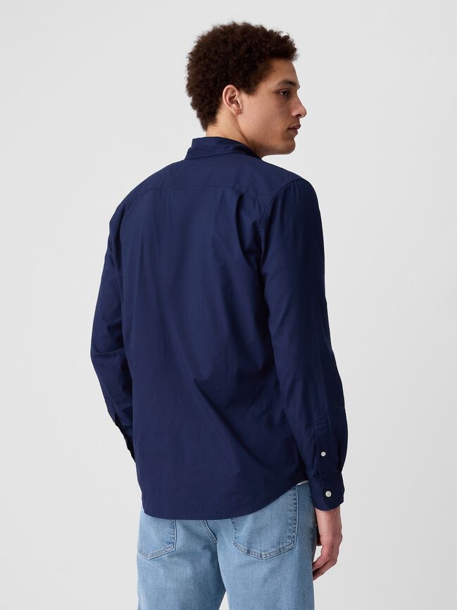 Stretch Poplin Shirt in Slim Fit gap stretch poplin shirt in slim fit