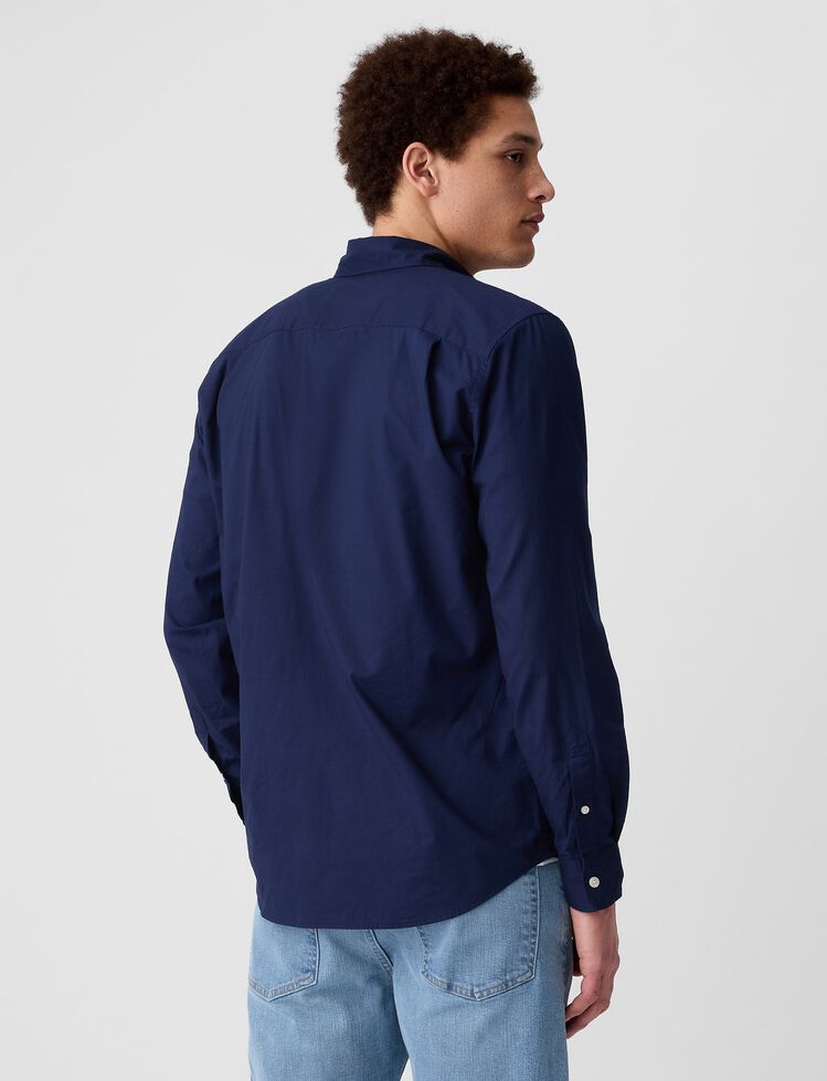 Stretch Poplin Shirt in Slim Fit gap stretch poplin shirt in slim fit