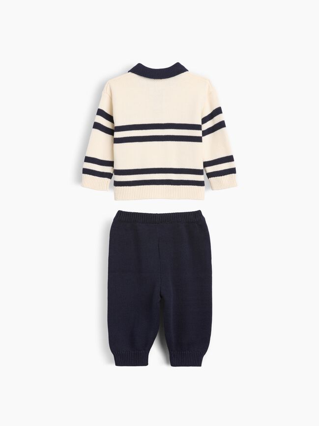 Baby Stripe Polo Sweater Outfit Set gap baby stripe polo sweater outfit set