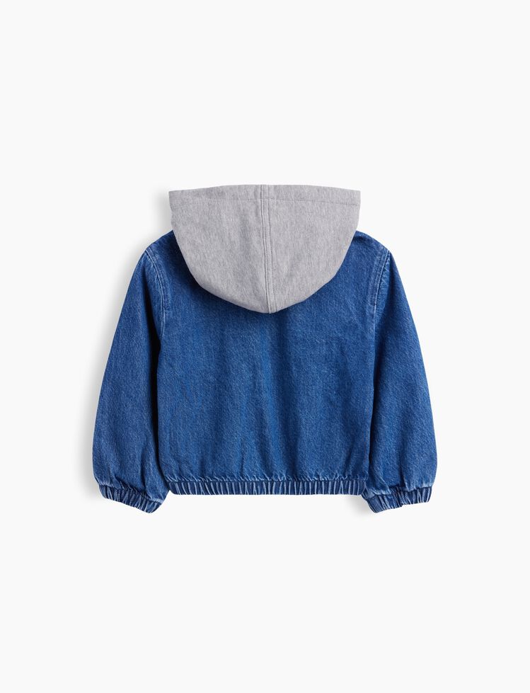 Baby & Toddler Denim Varsity Bomber Jacket gap baby toddler denim varsity bomber jacket