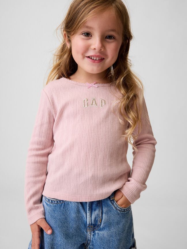 Baby & Toddler Arch Logo Pointelle T-Shirt gap baby toddler arch logo pointelle t shirt